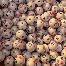 Load image into Gallery viewer, 16mm Love White Round Acrylic Beads - 5 Count
