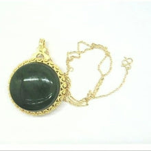 Load image into Gallery viewer, Jadeite Jade 14K Gold Plated Handmade Inlay Pendant Necklace
