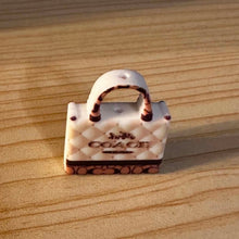 Load image into Gallery viewer, Co@ch Tan &amp; Brown Purse Silicone Focal Beads
