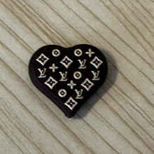 Load image into Gallery viewer, Love Brown Heart Silicone Focal Bead
