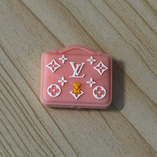 Load image into Gallery viewer, Love Purse - Pink &amp; White - SIlicone Focal Bead
