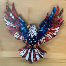 Load image into Gallery viewer, Acrylic Suncatcher with Chains - Large - Eagle Red White and Blue

