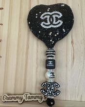 Load image into Gallery viewer, Beadable Rhinestone CiCi Mirror - Black &amp; Silver
