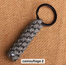 Load image into Gallery viewer, Handmade Woven Paracord Knot Survival Keychain
