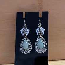 Load image into Gallery viewer, Blue &amp; Silver Teardrop Earrings
