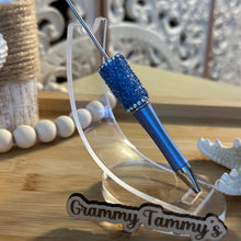 Load image into Gallery viewer, Sugar Rhinestone Beadable Pen - Blue - Steel
