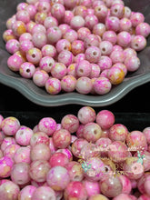 Load image into Gallery viewer, 8Mm Flowering Round Acrylic Spacer Beads - 10 Count Pink Beads
