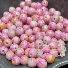 Load image into Gallery viewer, 8Mm Flowering Round Acrylic Spacer Beads - 10 Count Pink Beads
