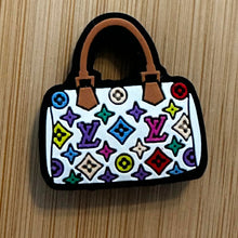 Load image into Gallery viewer, Love White Multi Design Purse Silicone Focal Bead
