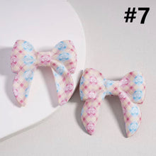 Load image into Gallery viewer, 3D Cartoon Printed Bow Silicone Focal Beads 40*40mm - 15 Different Prints
