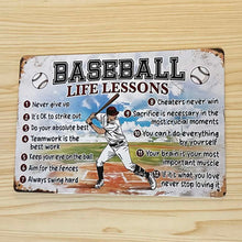 Load image into Gallery viewer, Creative Tin Sign 8X12 - Baseball Life Lessons
