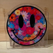 Load image into Gallery viewer, ACRYLIC PEN/PENCIL/MAKE UP BRUSHES HOLDER - Floral Smiley Face
