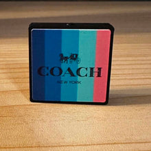 Load image into Gallery viewer, Co@ch Square Stripes - Silicone Focal Bead

