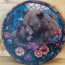 Load image into Gallery viewer, Acrylic Suncatcher with Chain - Large -  Mama &amp; Baby Bear
