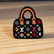Load image into Gallery viewer, Love Black Multi Color Purse Silicone Focal
