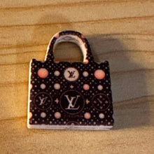 Load image into Gallery viewer, Love Purse - Black with Pink &amp; White Dots
