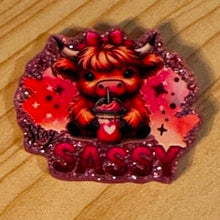 Load image into Gallery viewer, Sassy Cow - Pink Glittery Flatback
