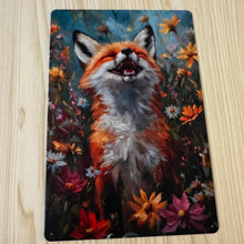 Load image into Gallery viewer, Creative Tin Sign 8x12 - Foxy Smiling
