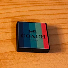 Load image into Gallery viewer, Co@ch Square Stripes - Silicone Focal Bead
