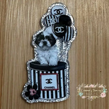 Load image into Gallery viewer, ACRYLIC FLATBACK - Cici Designer Doggie - Silver Glitter Flatback Glitter Flatback
