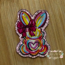 Load image into Gallery viewer, ACRYLIC FLATBACK - Easter Bunny with Heart - Pink Glitter Flatback Glitter Flatback
