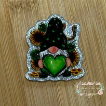 Load image into Gallery viewer, ACRYLIC FLATBACK - Irish Gnome with Green Heart Glitter Flatback
