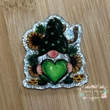 Load image into Gallery viewer, ACRYLIC FLATBACK - Irish Gnome with Green Heart Glitter Flatback

