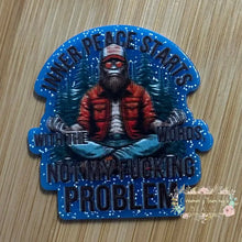 Load image into Gallery viewer, ACRYLIC FLATBACK - Not My Problem - Blue Glitter Background Glitter Flatback
