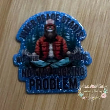 Load image into Gallery viewer, ACRYLIC FLATBACK - Not My Problem - Blue Glitter Background Glitter Flatback

