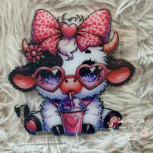 Load image into Gallery viewer, Acrylic Pen/Pencil/Brush Holder - Cow With Glasses Acrylic Pen/Pencil/Brush Holder
