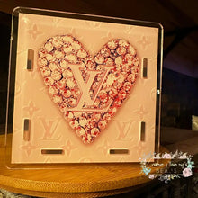 Load image into Gallery viewer, Acrylic Pen/Pencil/Brush Holder - Love Pink Heart - Ready to Ship Acrylic Pen holder
