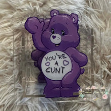 Load image into Gallery viewer, ACRYLIC PEN/PENCIL/MAKE UP BRUSHES HOLDER - Swearbear #5 - Purple Acrylic Pen/Pencil/Brush Holder
