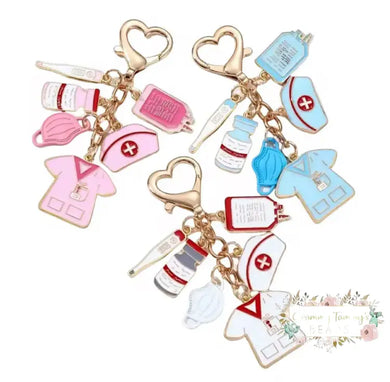 Alloy Enamel Medical Tool Nurse Pendant Keyring Key Chain Keychain