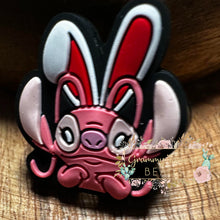 Load image into Gallery viewer, Angel Bunnie - Pink Silicone Focal Bead Beads
