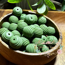 Load image into Gallery viewer, Army Green 15Mm Spiral Round Silicone Bead Beads
