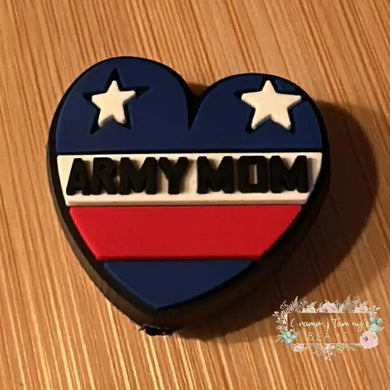 Army Mom Heart - Silicone Focal Bead Silicone Focal Bead