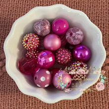 Load image into Gallery viewer, Beads - Acrylic Bubblegum 20Mm 5 Count Assorted Fuchsia Beads
