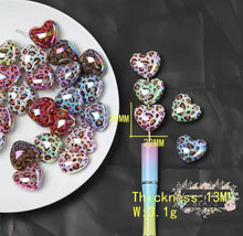 Load image into Gallery viewer, Assorted Leopard Heart Beads - 5 Count leopard heart beads
