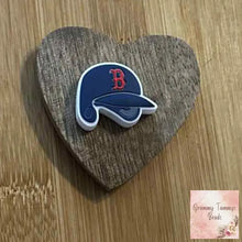 Load image into Gallery viewer, B Baseball Helmit Silicone Focal Bead
