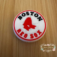 Load image into Gallery viewer, B Baseball White Silicone Focal Beads Silicone
