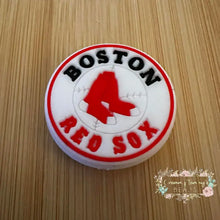 Load image into Gallery viewer, B Baseball White Silicone Focal Beads Silicone
