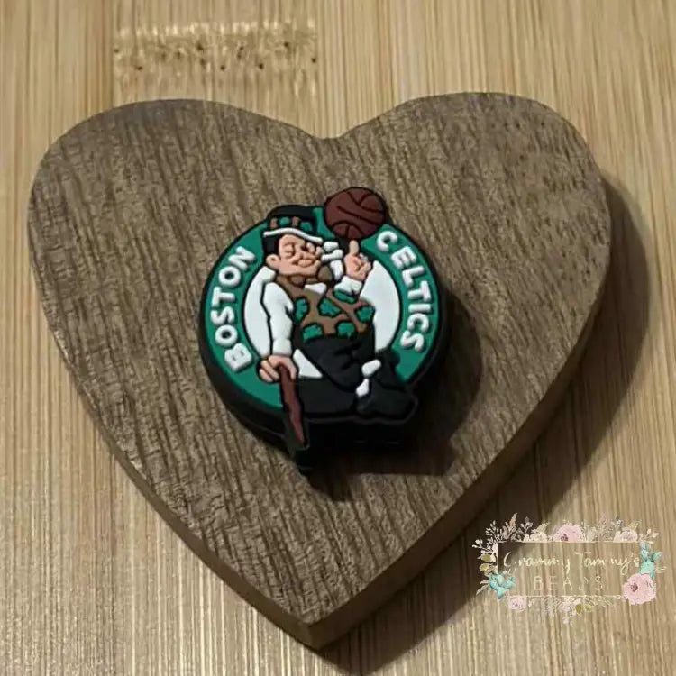 B Basketball #1 Silicone Focal Bead - One Count Silicone Focal Bead