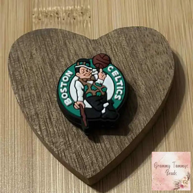 B Basketball #1 Silicone Focal Bead - One Count Silicone Focal Bead