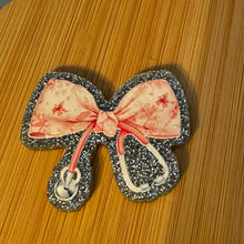 Load image into Gallery viewer, Pink Medical Ribbon - Silver Glitter Backing
