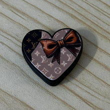 Load image into Gallery viewer, Love Heart with Bow Silicone Focal Bead
