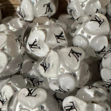 Load image into Gallery viewer, Love Heart White 20mm Round Fancy Beads - 5 Count
