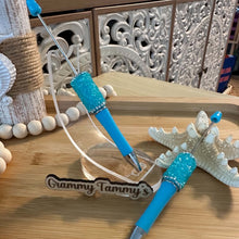 Load image into Gallery viewer, Sugar Rhinestone Beadable Pen - Blue - Teal
