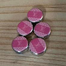 Load image into Gallery viewer, Love Round Pink &amp; Gold Beads - 5 Count
