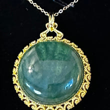 Load image into Gallery viewer, Jadeite Jade 14K Gold Plated Handmade Inlay Pendant Necklace
