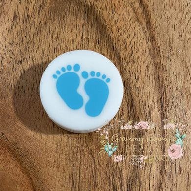 Baby Boy Feet Silicone Focal Beads